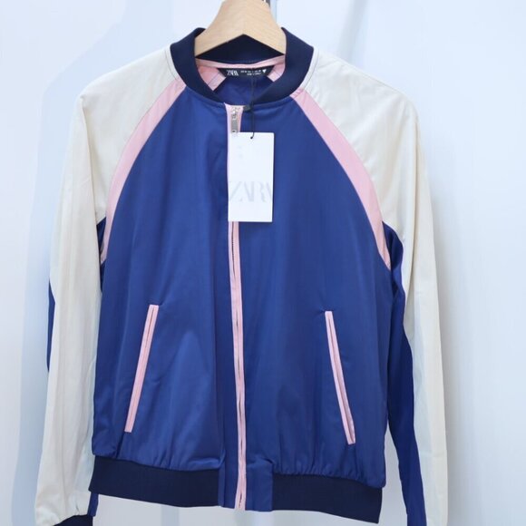 Zara Colorblock Bomber Jacket, Size Medium NWT - Picture 5 of 5